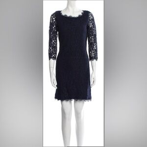 Diane von Furstenberg Lace Pattern Mini Dress - SIZE S/4